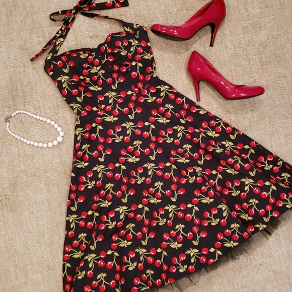 Ruby Rox Dresses & Skirts - Cherry Halter Pin up Dress